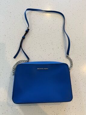 💙Michael Kors Cobalt Blue Crossbody Bag Purse Cobbalt Royal Silver  in excellen